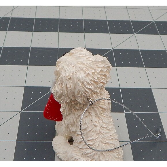 Sandicast White Bichon Frise Dog Christmas Ornament W/Holiday Stocking XSO01203 - Picture 6 of 10